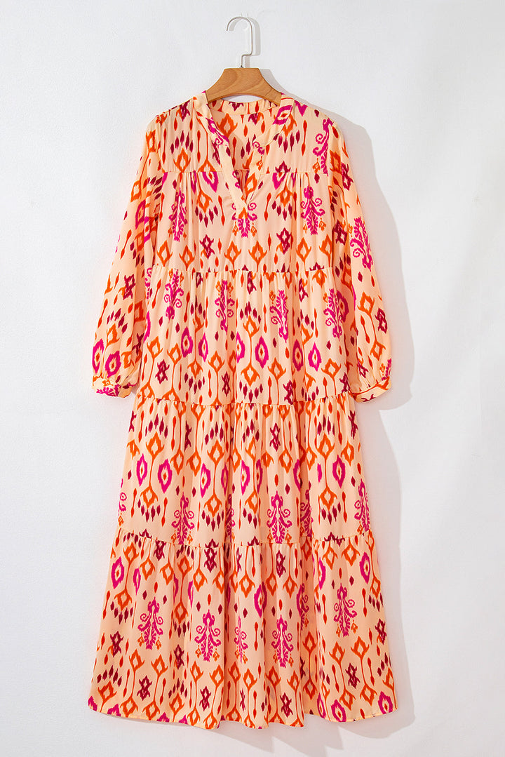 Marjorie Geometric Printed Maxi Dress