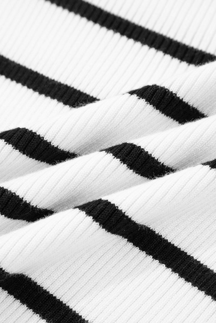 Sutton Striped Ribbed Slim Sweater