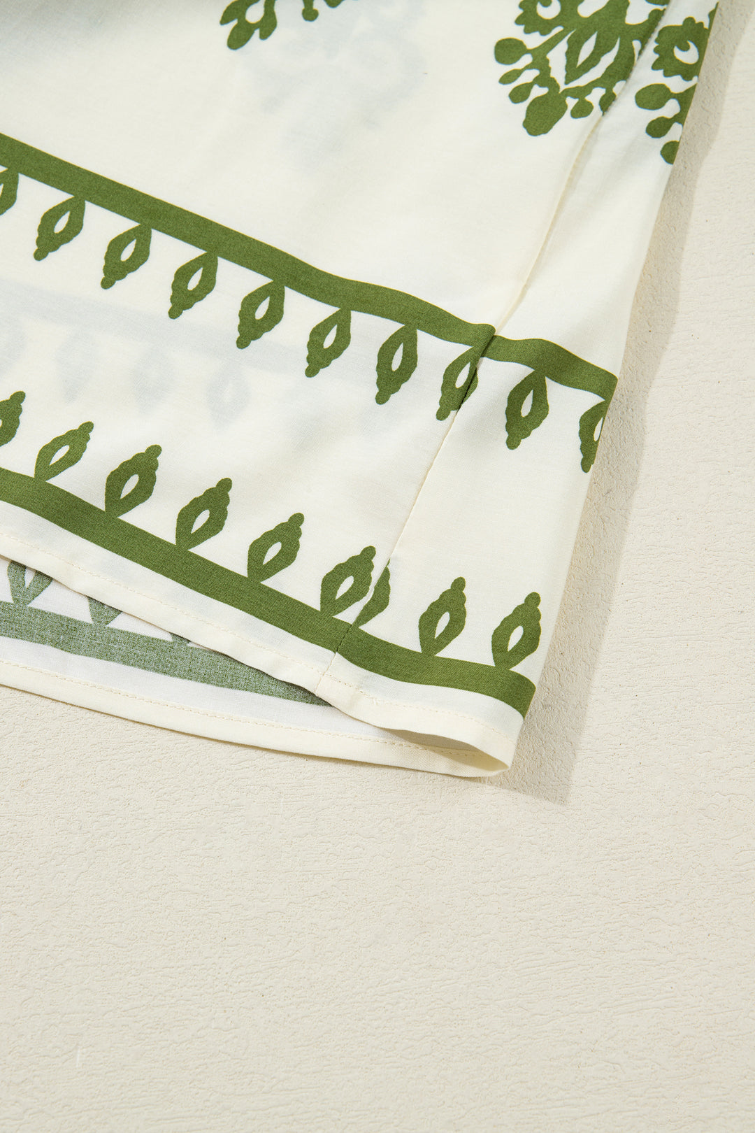 Apricot Floral Print Tie V Neck Button Down Puffy Half Sleeve Shirt