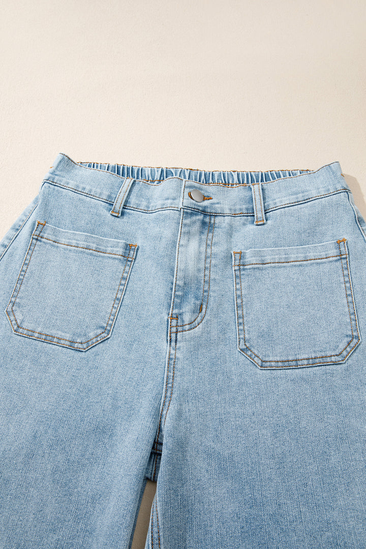 Beau Blue Solid Full-Length Regular Pocket Detail Wholesale Denim Jeans