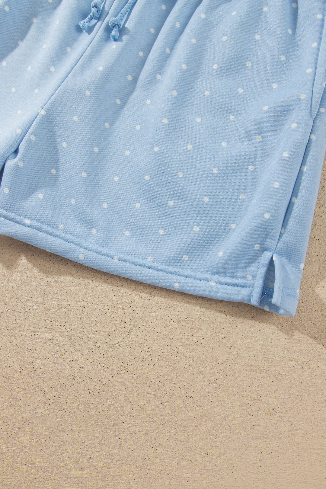 Pink Polka Dot Printed Oversized Hoodie Casual Shorts 2pcs Set