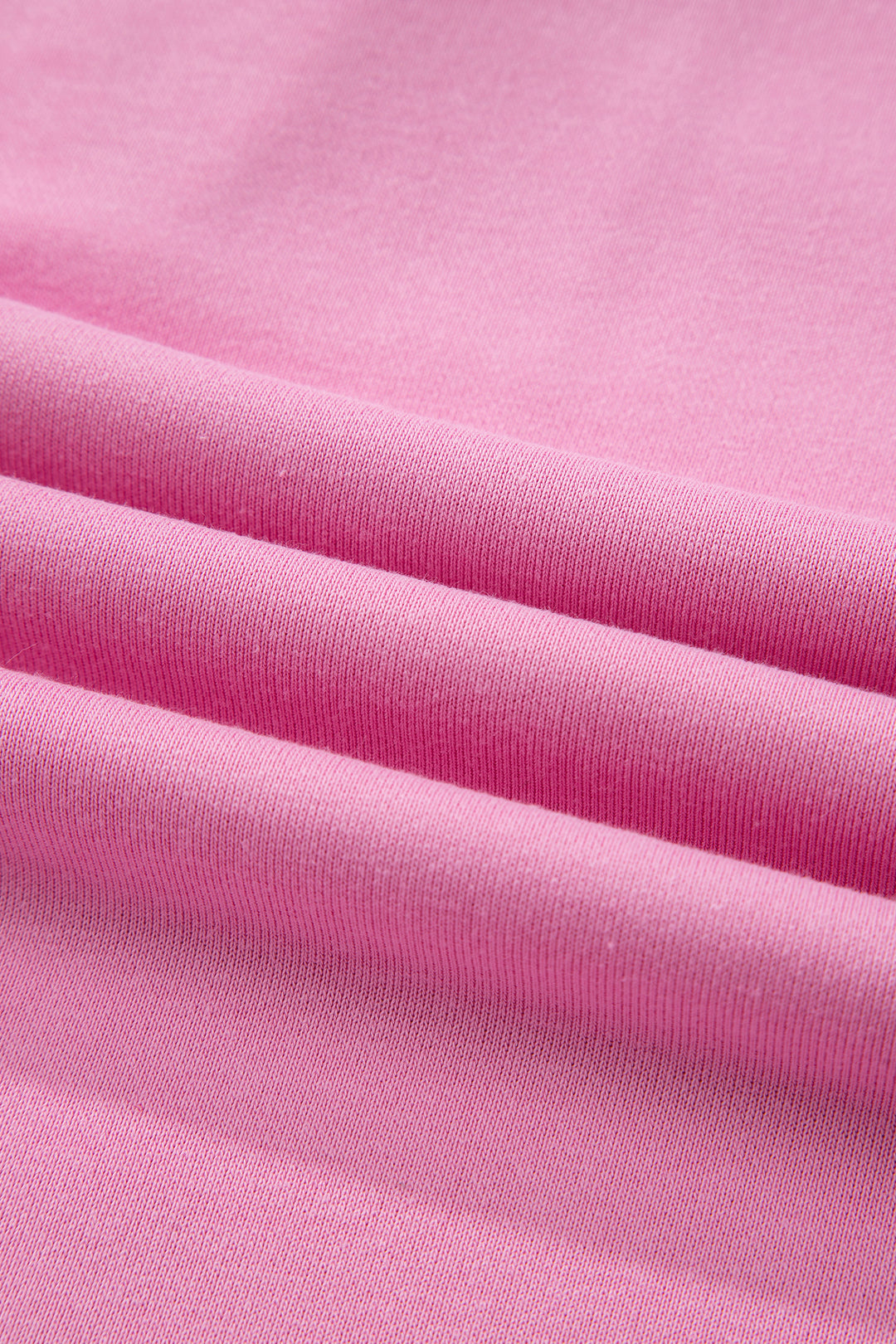 Bright Pink Polo Collar V Neck Pullover and Drawstring Sweatpants Set