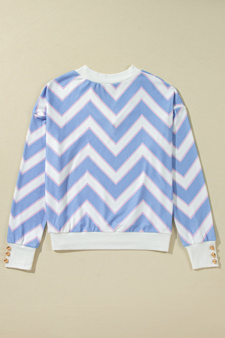 Whitney Striped Print Oversized Top