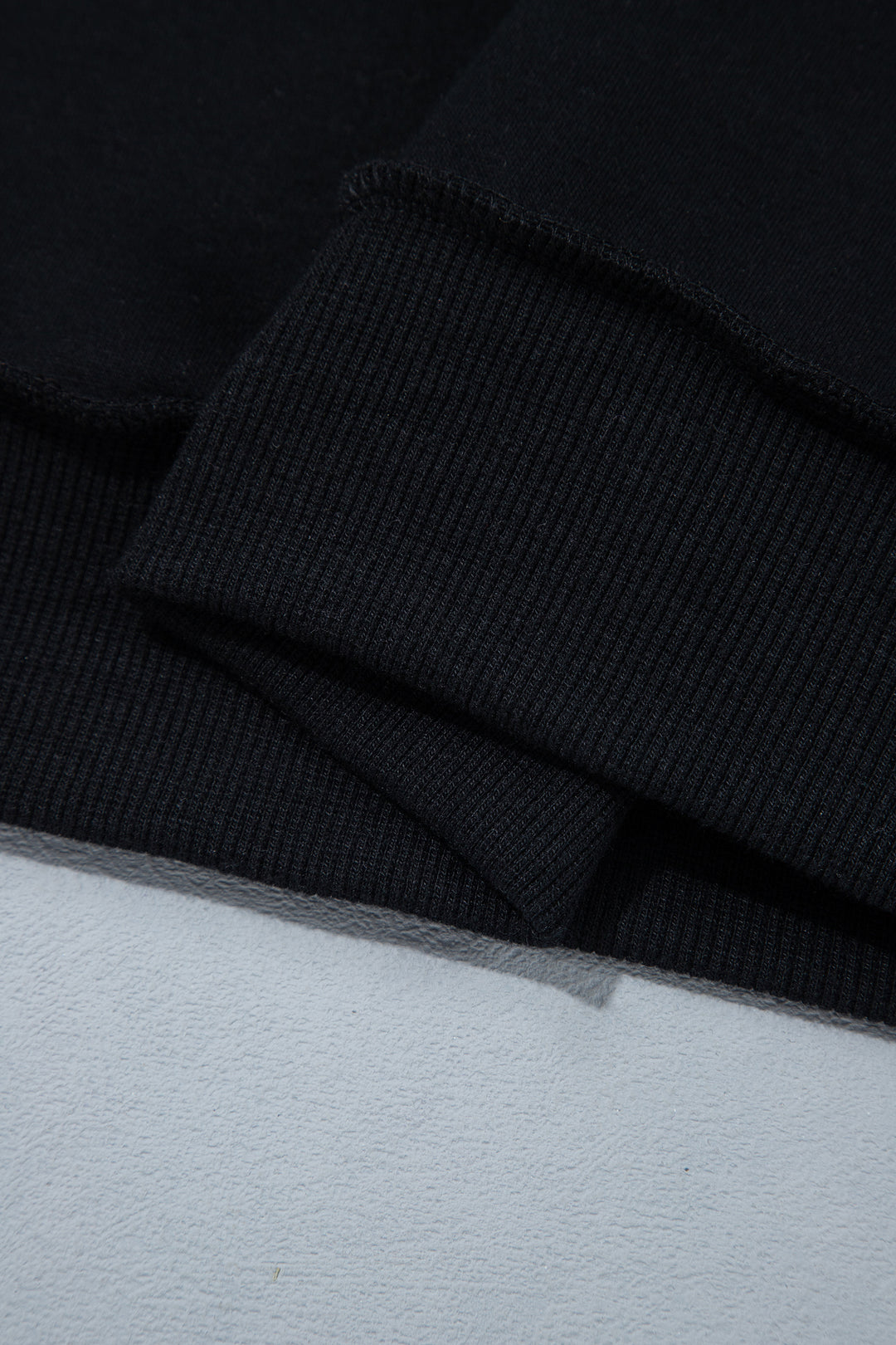 Black Oversize Drop Shoulder Reversible Mock Neck Sweatshirt