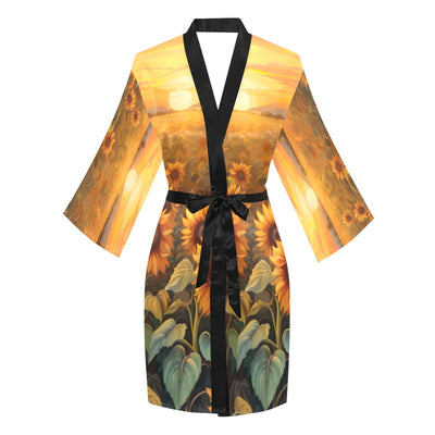 Sunflower Field Women's Lounge Kimono Robe