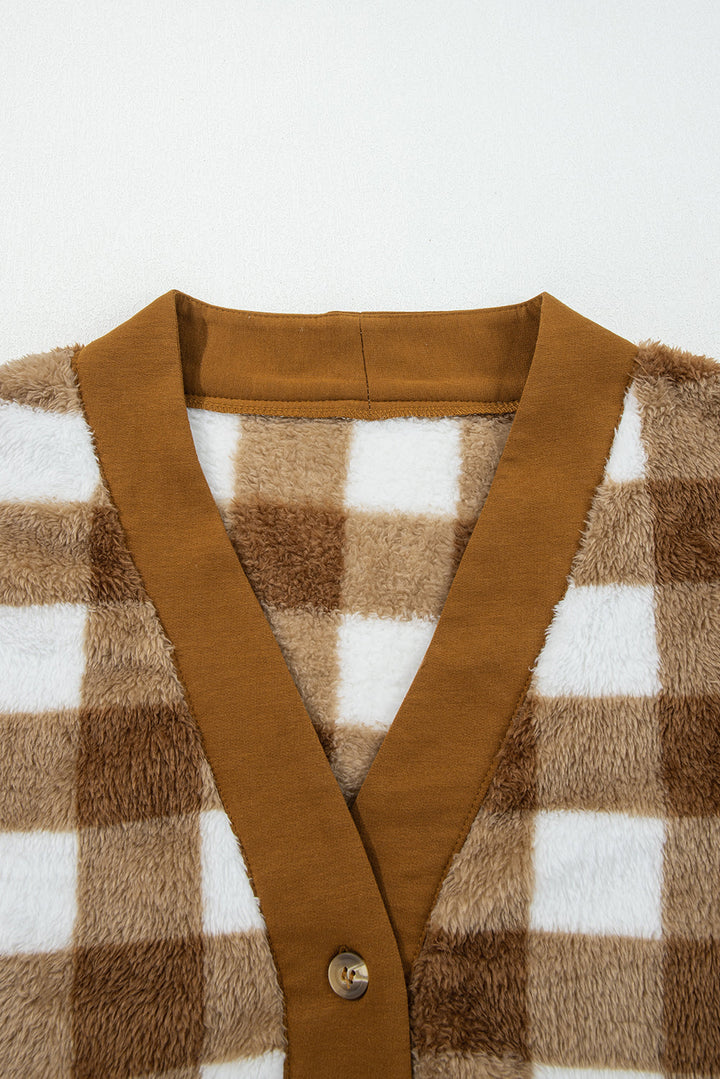 Amora Sherpa Loose Knit Cardigan