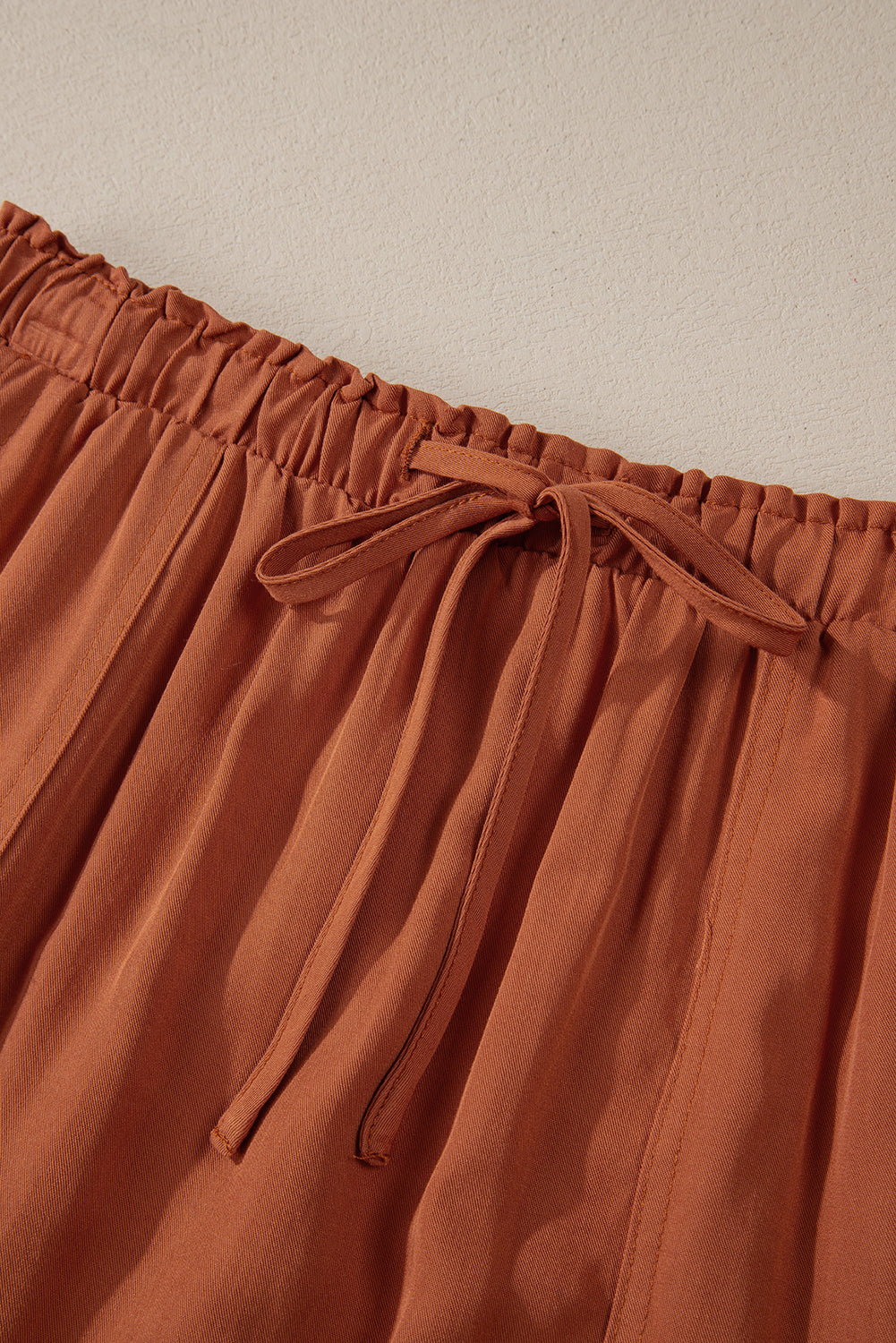 Chestnut Cargo Pocket Drawstring Waist Maxi Skirt