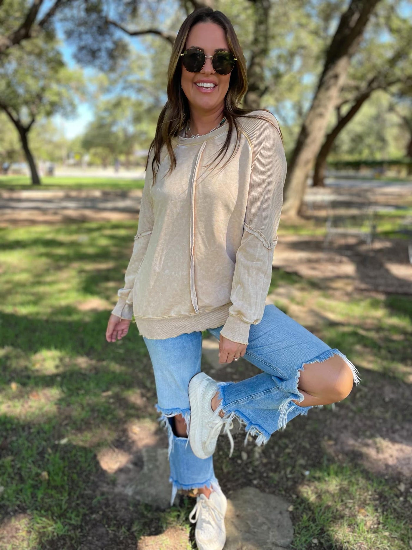 Best Selling Elliott Exposed Seam Sweatshirt in Five Colors