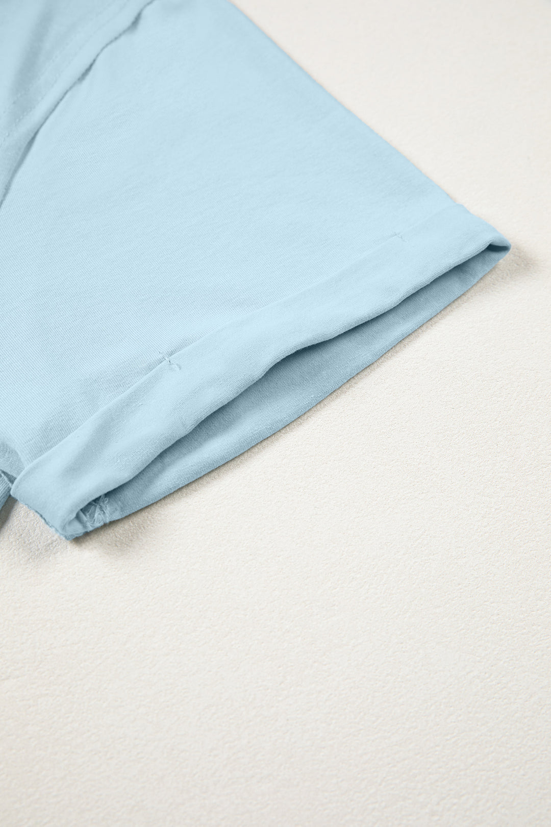 Myosotis Solid Color Round Neck Casual T Shirt