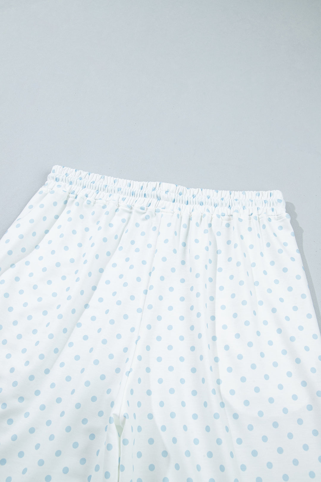Khaki Polka Dot Patchwork Colorblock Long Sleeve Casual Two Piece Pants Set