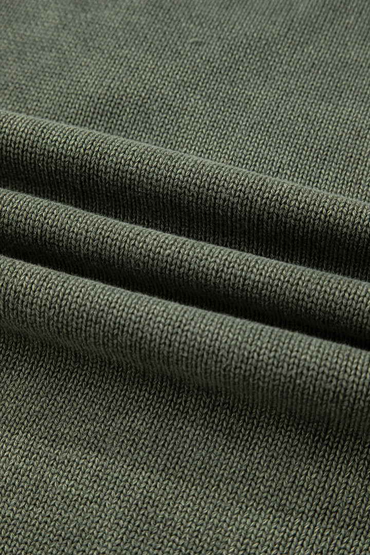 Four Leaf Clover Mineral Wash V Neck Knit Exposed Seam Drop Shoulder Loose Sweater