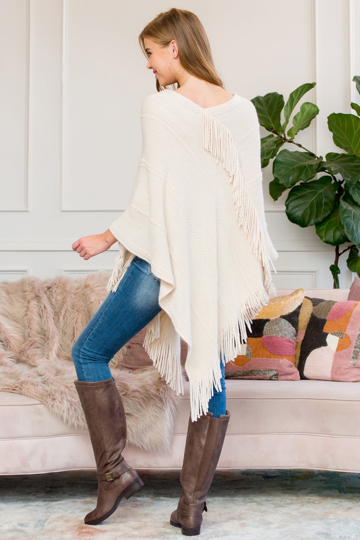 Asymmetric Fringe Poncho