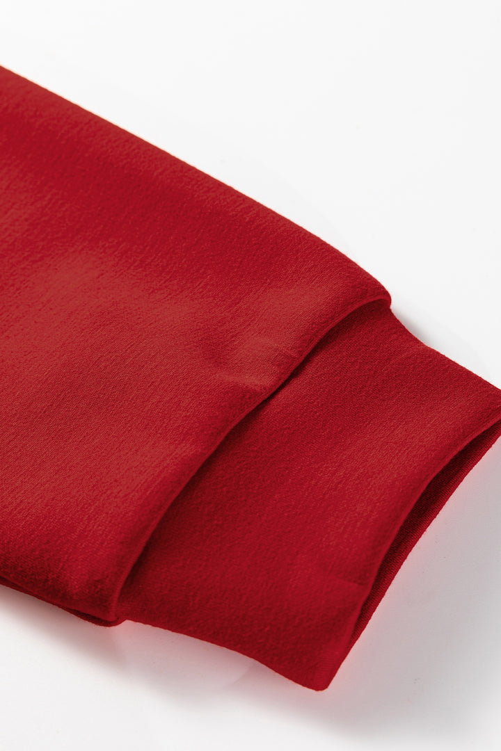 Jet Stream Solid Color Drop Shoulder Pullover Drawstring Mini Skirt 2pcs Outfit