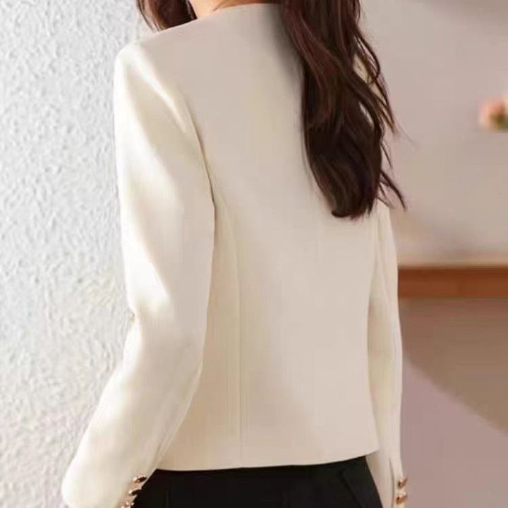Women’s Cropped Crew Neck Jacket – Casual Lightweight Outerwear