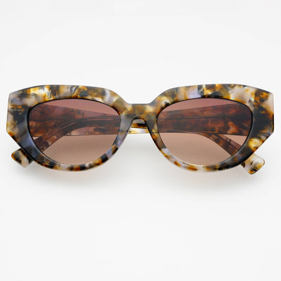 FREYRS Frankie Acetate Cat Eye Sunglasses Brown Pearl