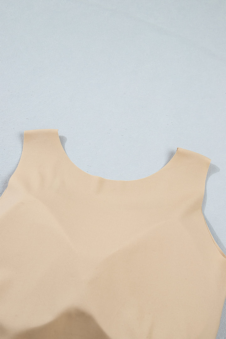 Black Solid Color Wide Strap Splicing Athleisure Tank Top