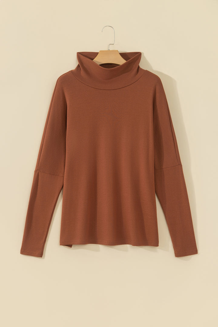 Black High Neck Long Sleeve Top