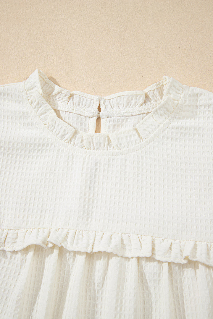 Ava Trim Waffle Knit Blouse