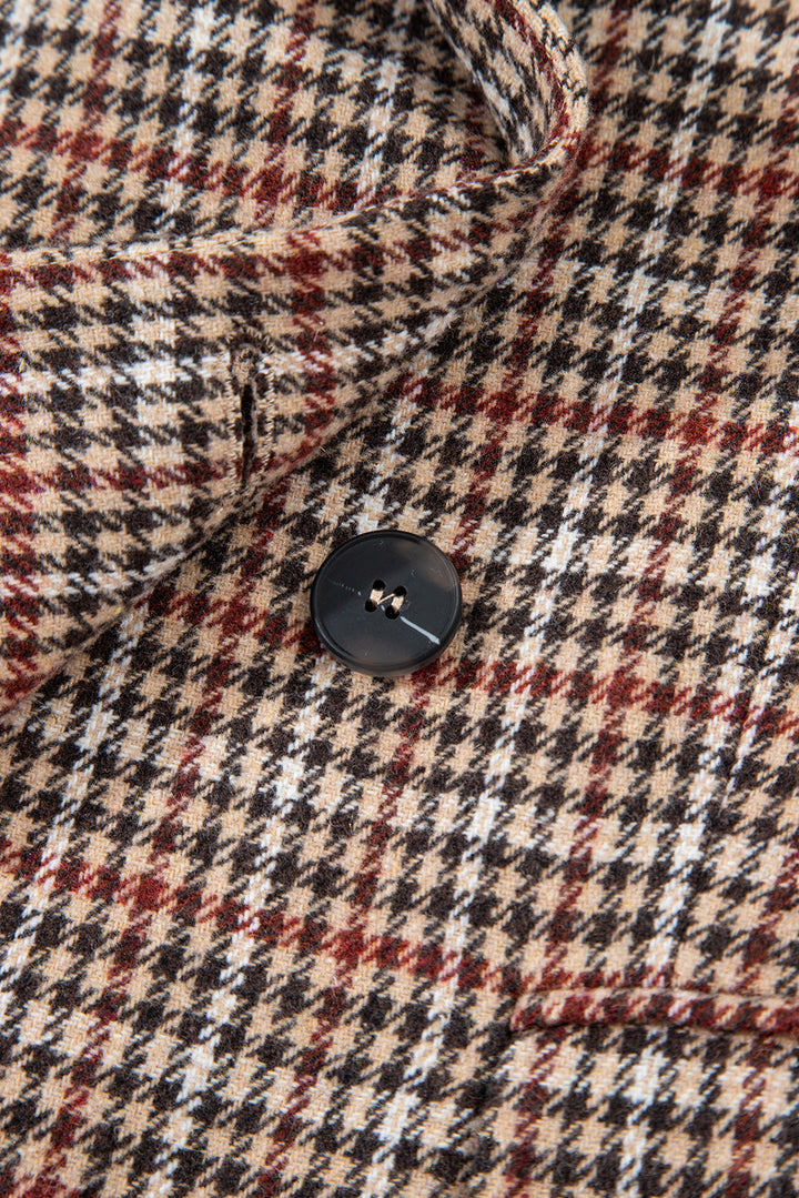 Aria Houndstooth Lapel Collar Blazer