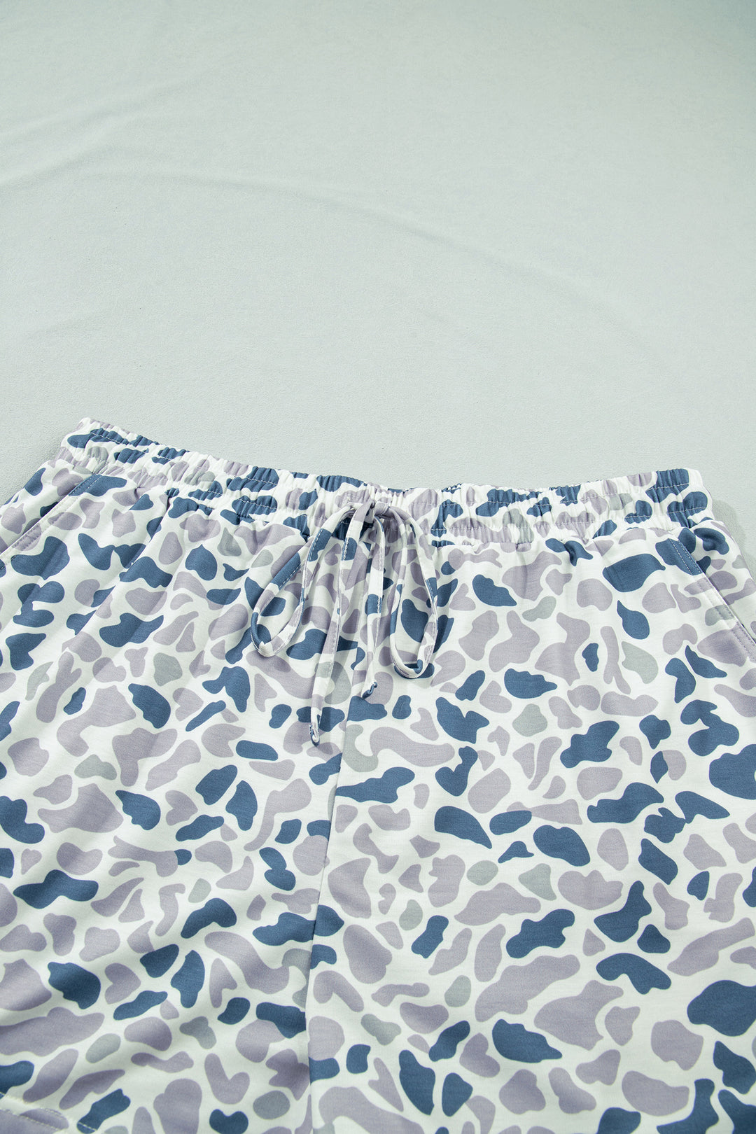 Multicolour Zip up Tee and Short Plus Size Camo Set