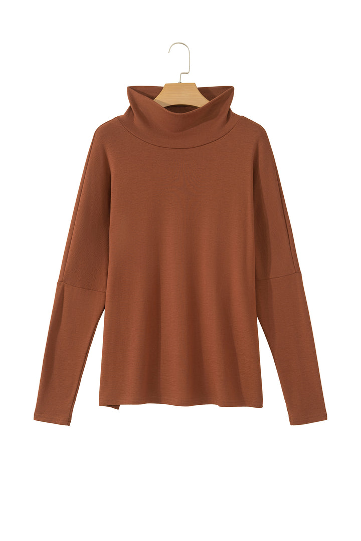 Black High Neck Long Sleeve Top