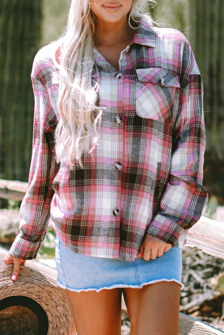 Harper Plaid Flap Up Shacket