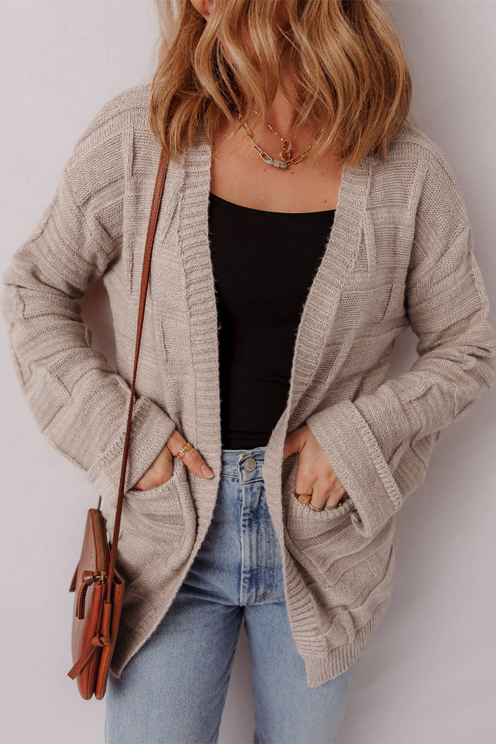 Athena Knit Open Front Chic Cardigan with Pockets