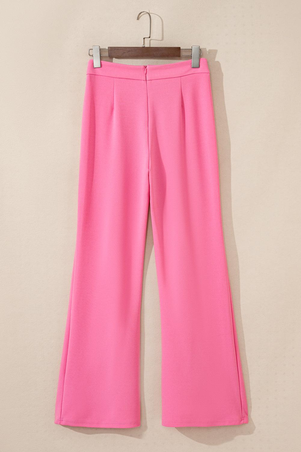 Sachet Pink High Waist Central Seam Flared Pants