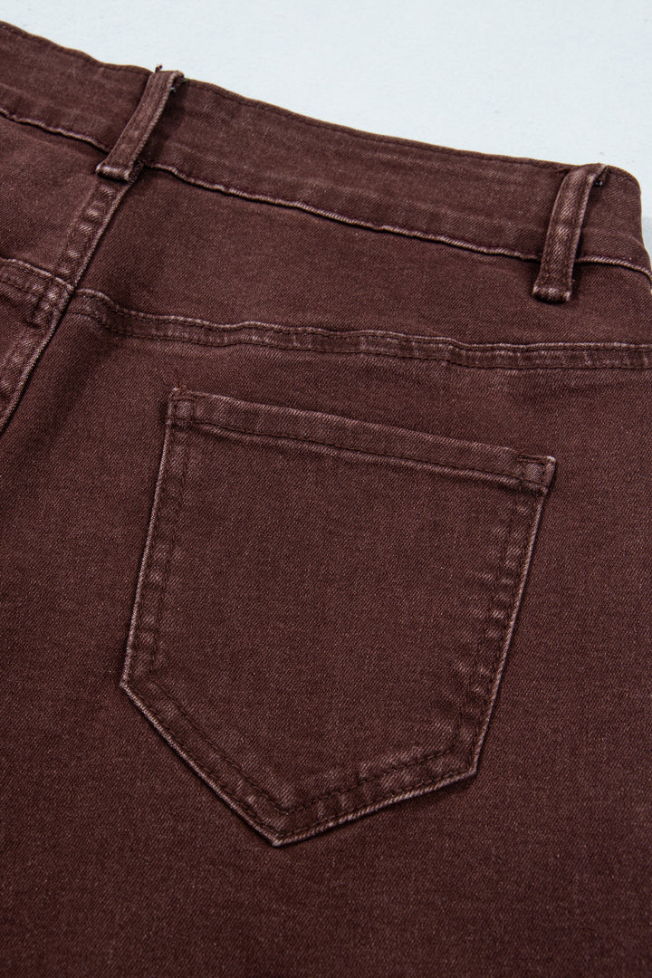 Dusk Blue Side Seam Rivet Detail Ankle Length Casual Jeans