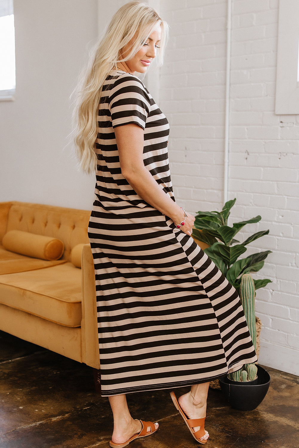 Meilani Stripe T-shirt Maxi Dress