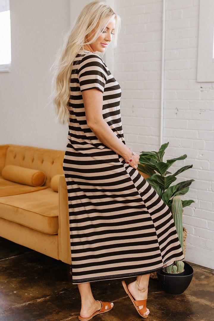 Meilani Stripe T-shirt Maxi Dress
