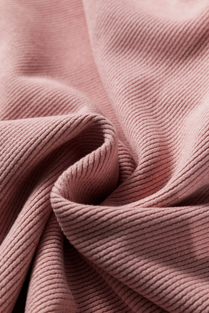 Dark Khaki Leopard Drawstring Pullover Hoodie and High Waist Pants Corduroy Suit