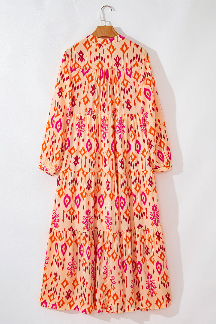 Marjorie Geometric Printed Maxi Dress