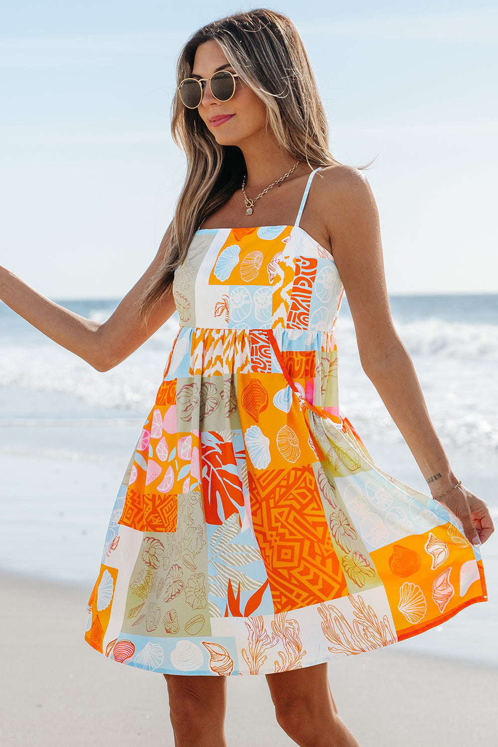 Raegan Seashell Patchwork Sundress