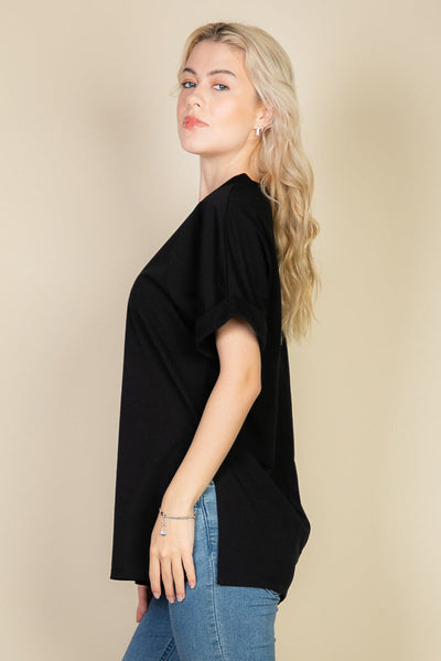 Batwing Sleeve Side Slit Oversized Tee (CAPELLA)