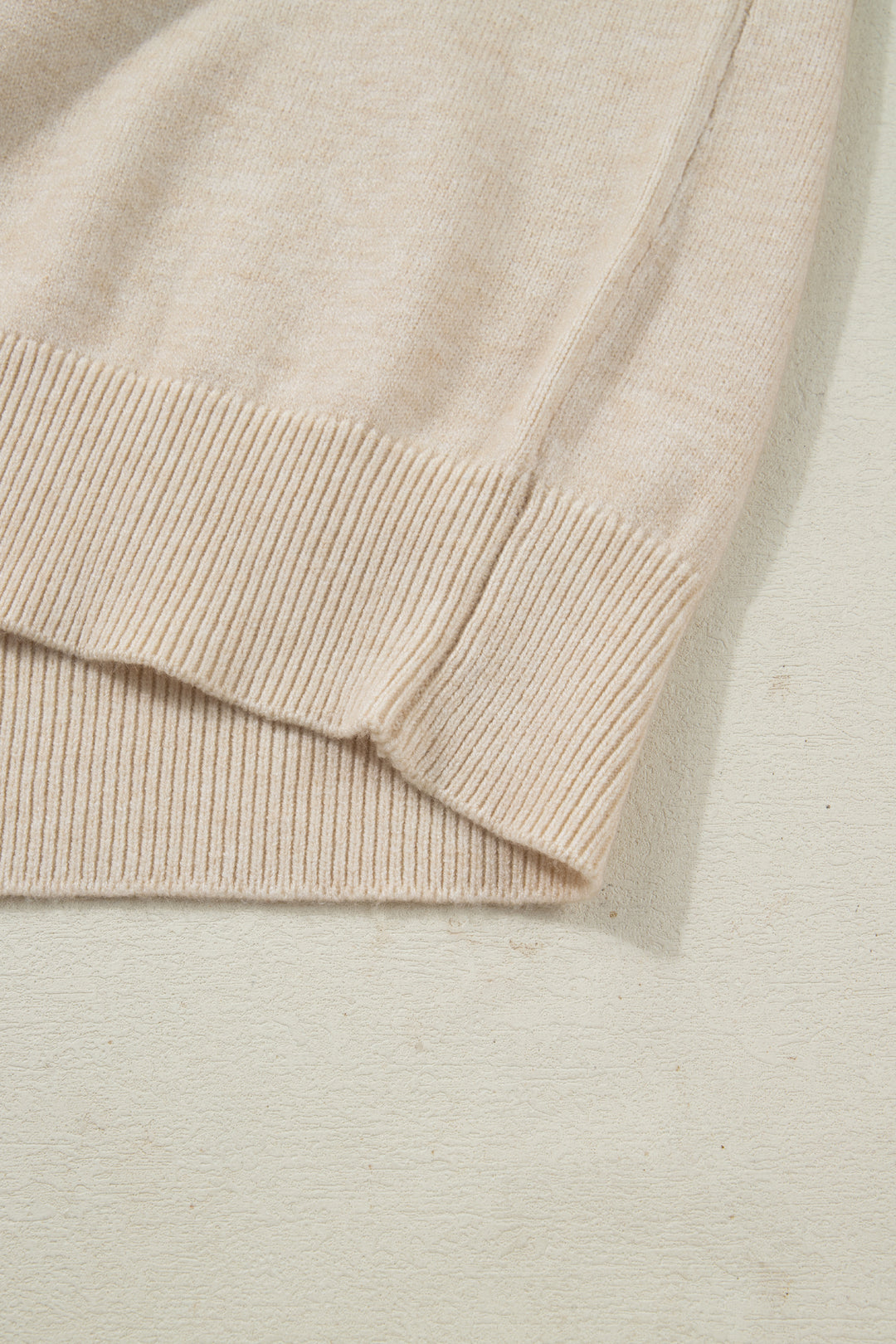 Jet Stream Lace Trim Patchwork Buttoned Cuffs Loose Sweater