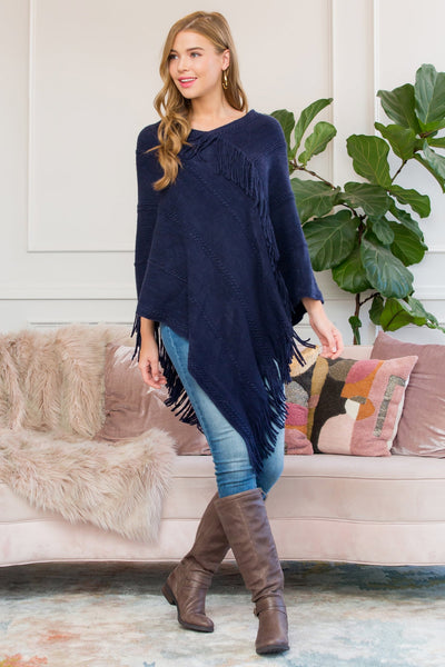 Asymmetric Fringe Poncho