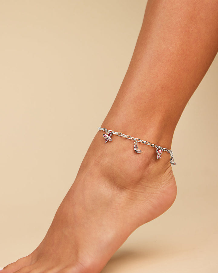 Caria CZ Butterfly Anklet