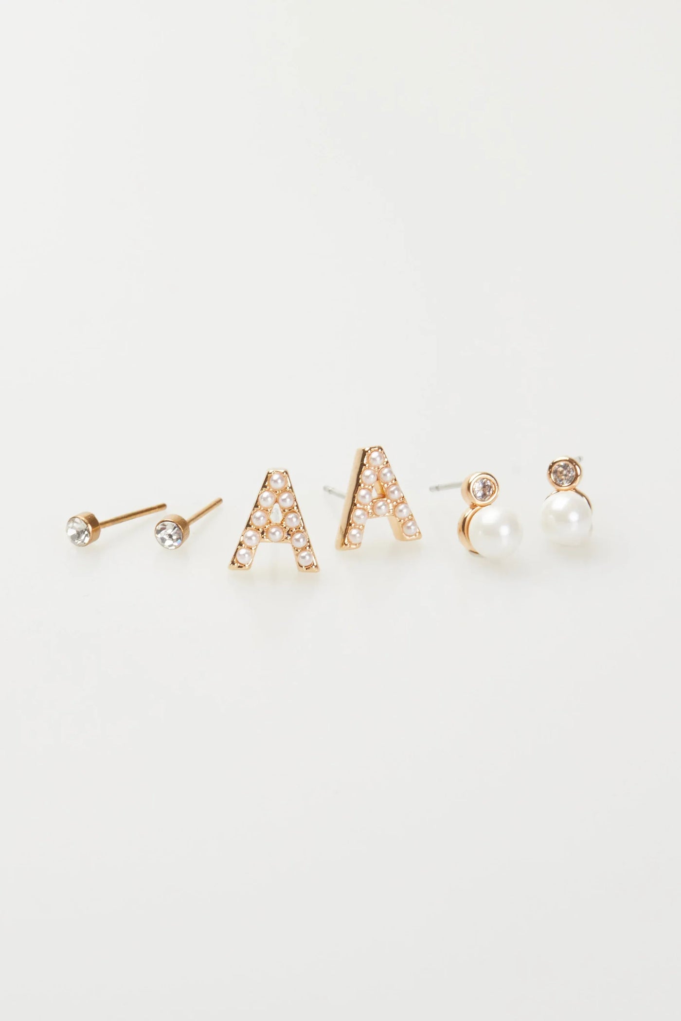 VIOLET & BROOKS: Mini Pearlie Initial Earrings Set