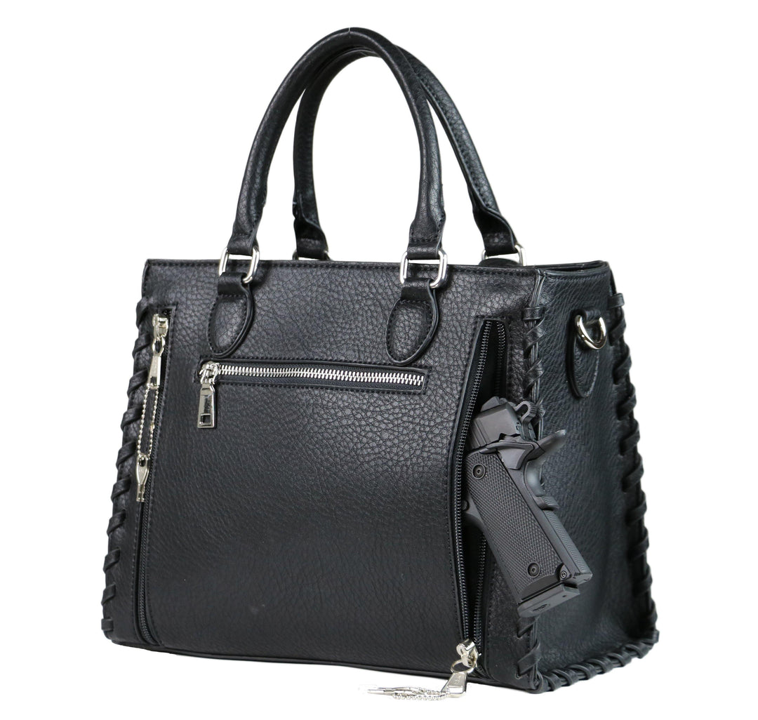 Concealed Carry Crossbody Ann Satchel for Women — Leather CCW Satchel with YKK Zipper and Adjustable Strap