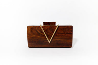 Classic V Wooden Clutch