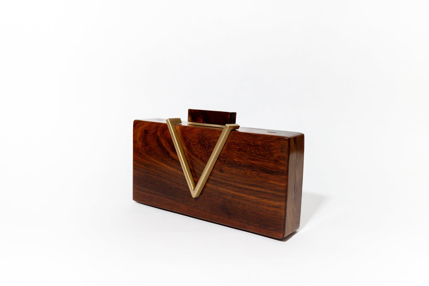 Classic V Wooden Clutch