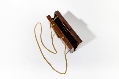 Classic V Wooden Clutch