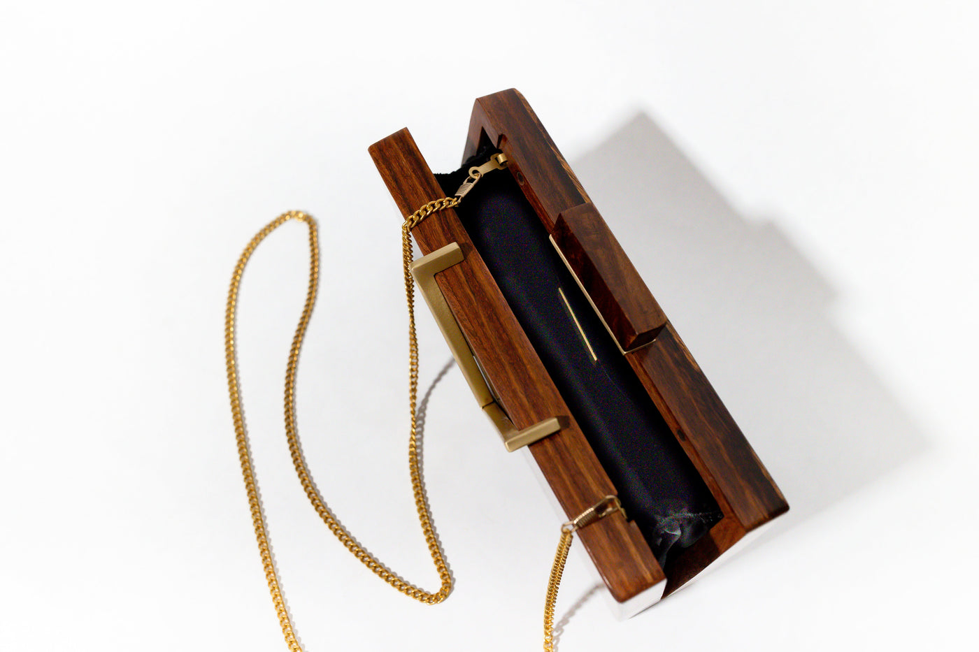 Classic V Wooden Clutch