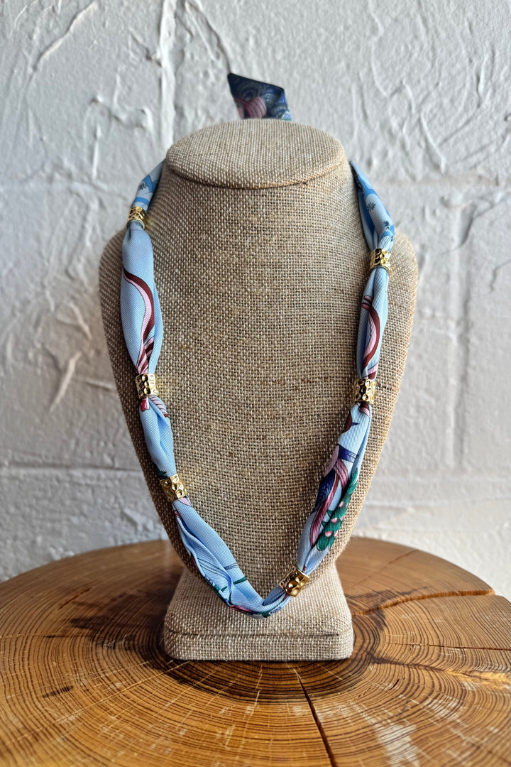 GEMELLI | BANDANA SCARF NECKLACE - INDIGO GLOW