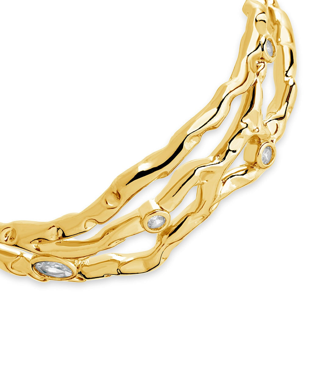 Tully CZ Molten Metal Cuff Bracelet