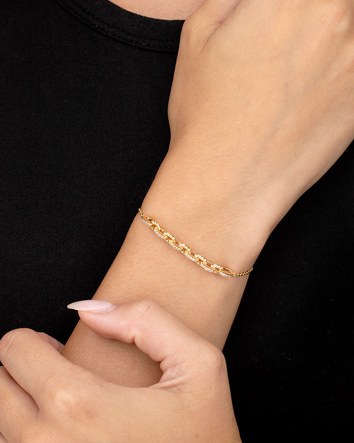 Harley CZ Interlocking Chain Bracelet