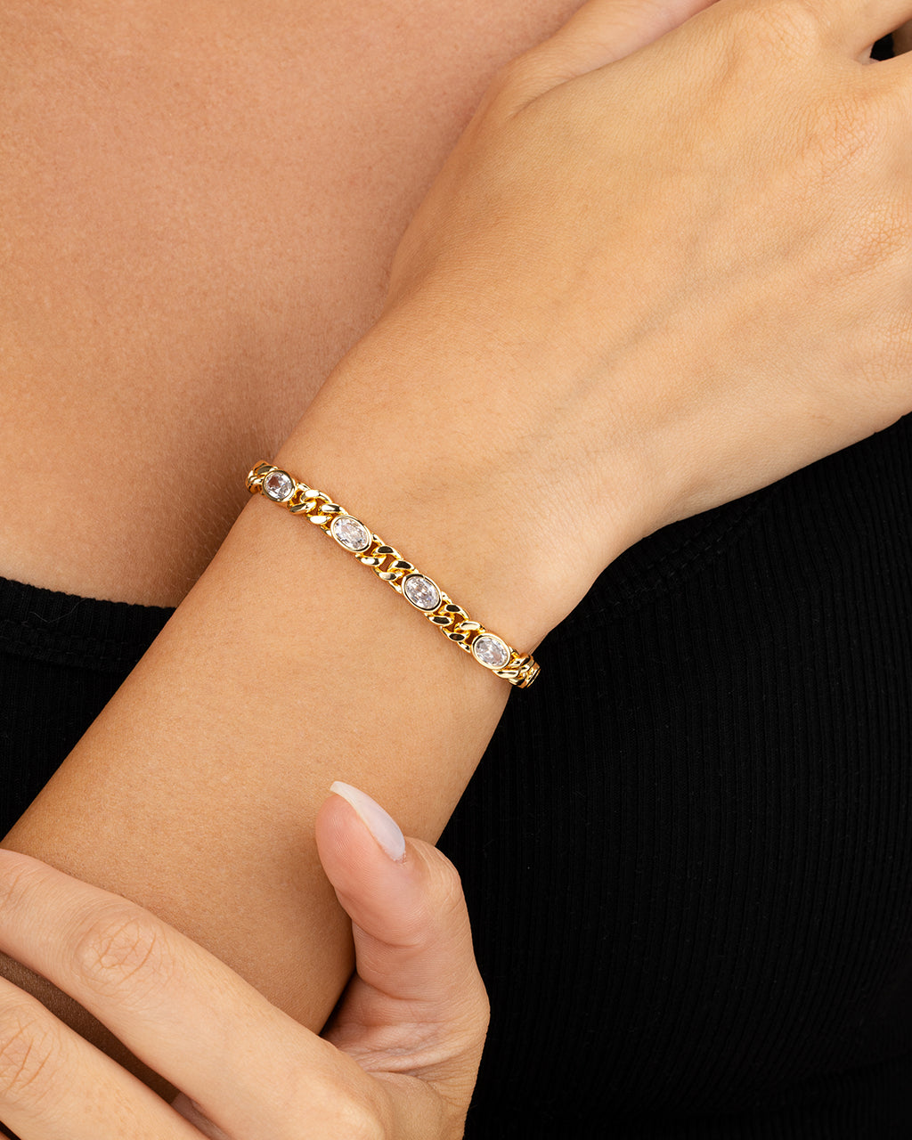 Cassie CZ Bezel Tennis Bracelet