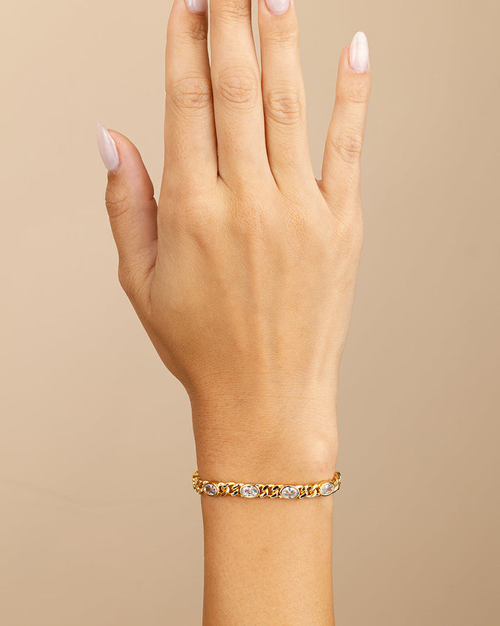 Cassie CZ Bezel Tennis Bracelet