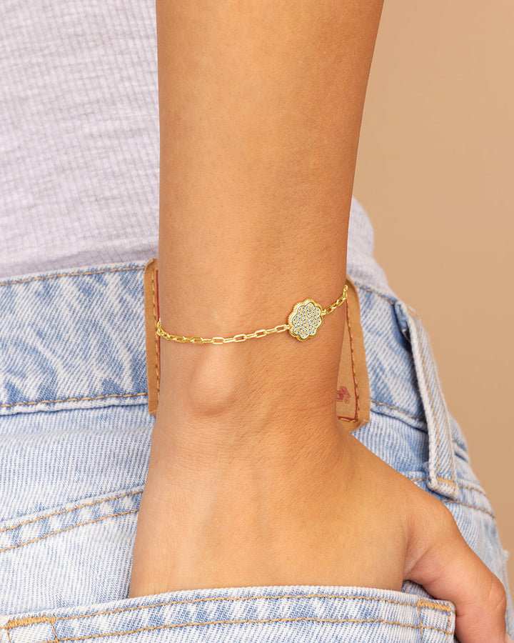 Raemy CZ Rose Petal Station Bracelet